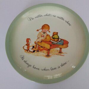 Vintage Holly Hobbie Plate "It's always home when love is there" 10 1/2" 1973